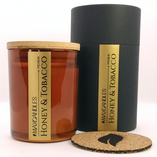 Lumanare Parfumata Tabac si Miere MAXCANDLES Negru 150 g / 5.3 oz