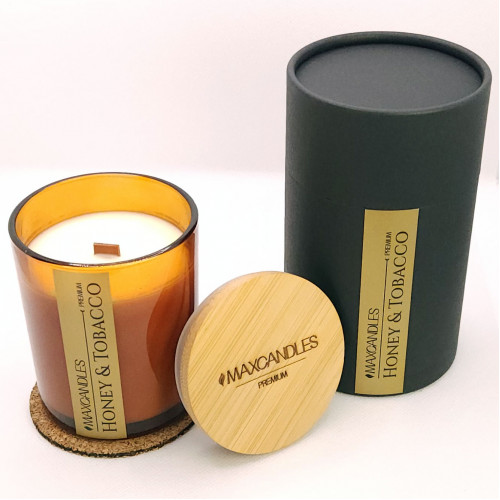 Lumanare Parfumata Tabac si Miere MAXCANDLES Negru 150 g / 5.3 oz