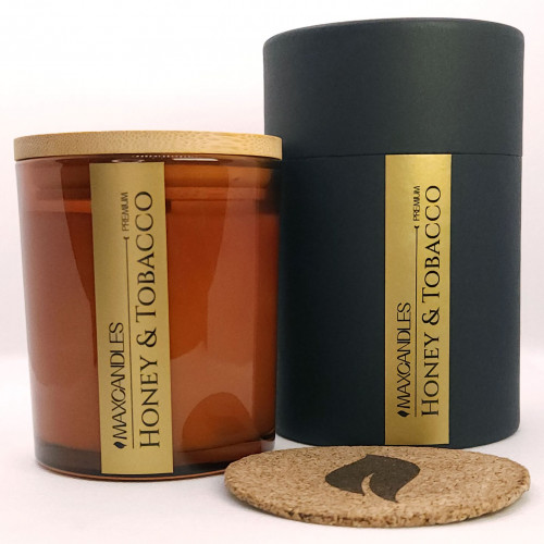 Lumanare Parfumata Tabac si Miere MAXCANDLES Negru 220 g / 7.8 oz