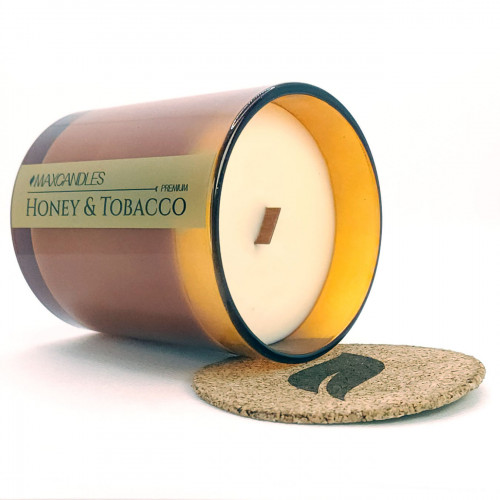 Lumanare Parfumata Tabac si Miere MAXCANDLES Negru 220 g / 7.8 oz