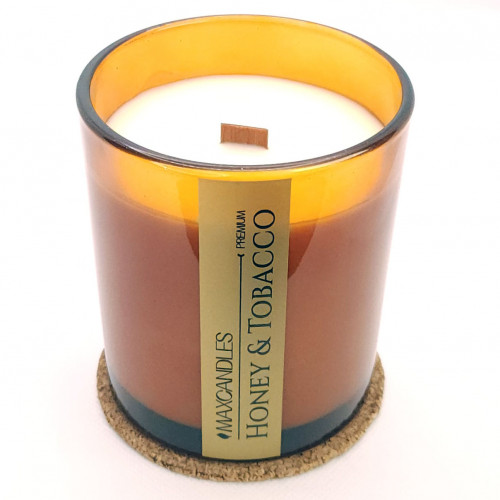 Lumanare Parfumata Tabac si Miere MAXCANDLES Negru 220 g / 7.8 oz