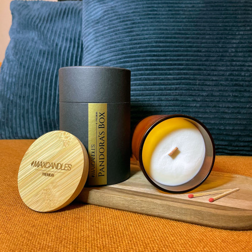 Lumanare Parfumata Pandora's Box  MAXCANDLES Negru 220 g / 7.8 oz