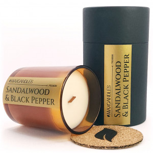 Lumanare Parfumata Lemn De Santal si Piper Negru MAXCANDLES Negru 150 g / 5.3 oz