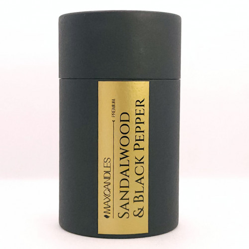 Lumanare Parfumata Lemn De Santal si Piper Negru MAXCANDLES Negru 150 g / 5.3 oz