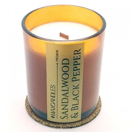 Lumanare Parfumata Lemn De Santal si Piper Negru MAXCANDLES Negru 150 g / 5.3 oz
