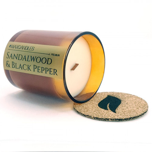 Lumanare Parfumata Lemn De Santal si Piper Negru MAXCANDLES Negru 150 g / 5.3 oz