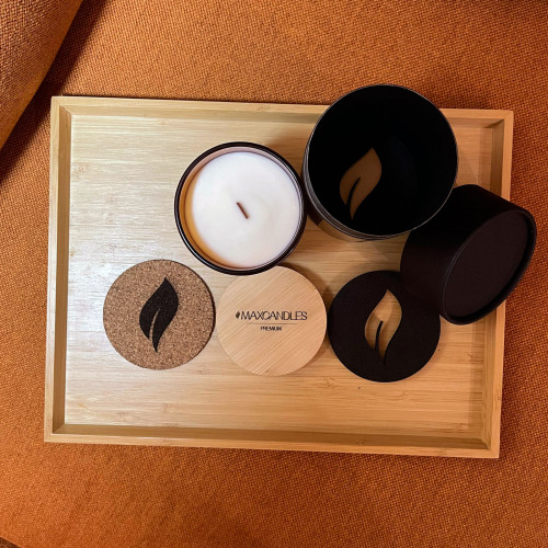 Lumanare Parfumata Lemn De Santal si Piper Negru MAXCANDLES Negru 220 g / 7.8 oz