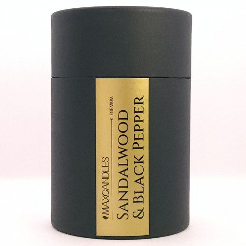 Lumanare Parfumata Lemn De Santal si Piper Negru MAXCANDLES Negru 220 g / 7.8 oz