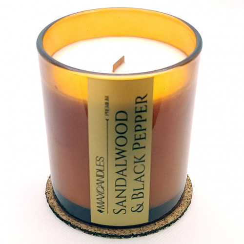 Lumanare Parfumata Lemn De Santal si Piper Negru MAXCANDLES Negru 220 g / 7.8 oz