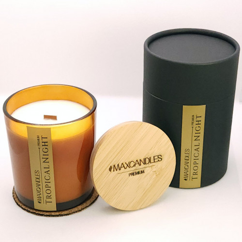 Lumanare Parfumata Noapte Tropicala MAXCANDLES Negru 220 g / 7.8 oz